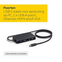 Jabra 14207-60 PanaCast USB Hub for USB-C Connection and Multiple Cable Outlets to Connect All of Your Devices with a Single USB-C Port, UK Plug - thumbnail