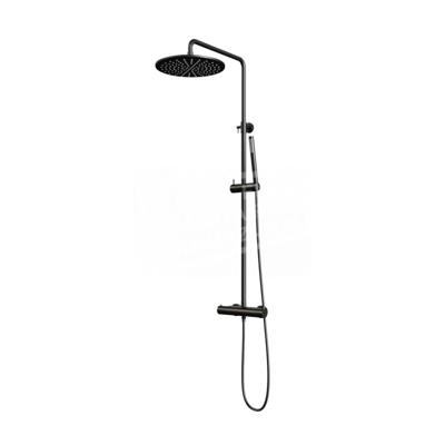 Regendouche Brauer Black Showerpipe met Thermostaat 30 cm Mat Zwart Brauer