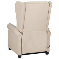 Fauteuil verstelbaar stof crèmekleurig - thumbnail