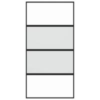 Schuifdeur 102,5x205 cm gehard glas en aluminium zwart - thumbnail