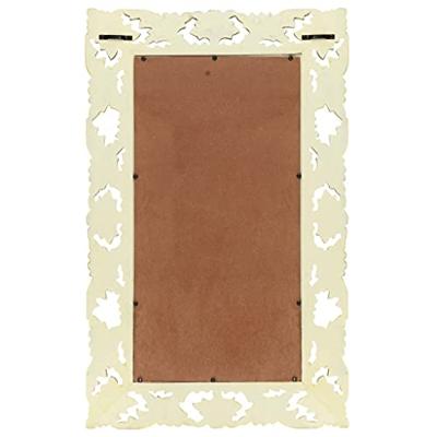 VidaXL Spiegel handgesneden 80x50 cm massief mangohout wit