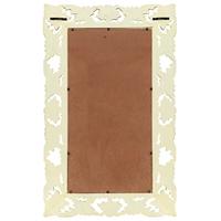 VidaXL Spiegel handgesneden 80x50 cm massief mangohout wit - thumbnail