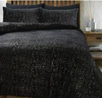 Sleeptime Glamour Flanel Sprankle Foil Zwart 240 x 200/220 cm - thumbnail