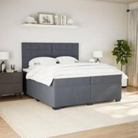 Boxspring met matras fluweel donkergrijs 200x200 cm - thumbnail