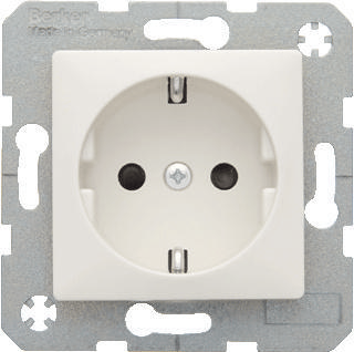 Berker S1 wandcontactdoos met randaarde 1-voudig polarwit mat 6147431909