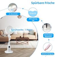 Be Cool Staande ventilator 80 W Timer, Met afstandsbediening, Zwenkbaar - thumbnail