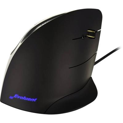 Evoluent Vertical Mouse Corded Right Hand Ergonomische muis USB Optisch Zwart, Zilver 5 Toetsen Ergonomisch Evoluent Vertical Mouse Corded Right Hand Ergonomische muis USB Optisch Zwart, Zilver 5 Toetsen Ergonomisch