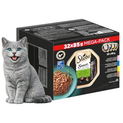 SHEBA schaaltje saus eend / kip / zalm / tonijn - nat kattenvoer - 85g