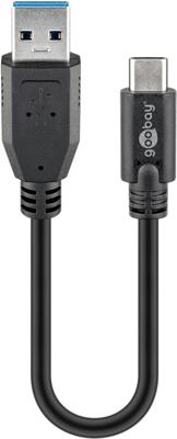 USB 3.2 GEN 1 (USB3.0) Aansluitkabel - USB-C naar USB-A - 5Gbit/s - USB adapter - OTG kabel - 0.15m