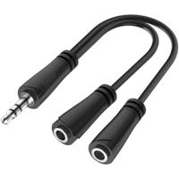 Hama Audio adapter jack 3.5mm - 2x 3.5mm jack Headphone, Splitter, Stereo Mini jack kabel Zwart - thumbnail