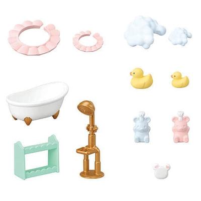 Sylvanian Families familie Marshmallow muis badtijd broer en zus