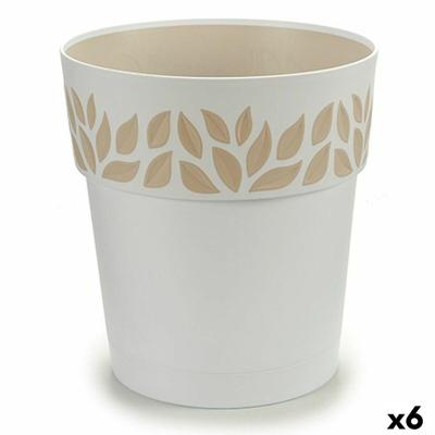 Zelfwaterende bloempot Stefanplast Cloe Wit Plastic 25 x 25 x 25 cm (6 Stuks)