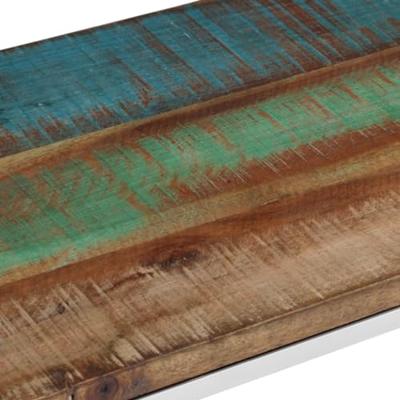 Wandtafel roestvrij staal en massief gerecycled hout zilver