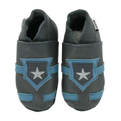 Oxxy babyslofjes grijs blauw met ster Maat