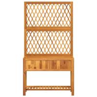 Plantenbak met latwerk en schap 100x32x185 cm acaciahout - thumbnail