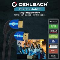 Oehlbach D1C42543 HDMI-kabel HDMI Aansluitkabel HDMI-A-stekker, HDMI-A-stekker 3.00 m Zwart 8K UHD, 90° haaks naar links, Afgeschermd (drievoudig) - thumbnail