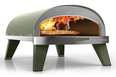 ZiiPa Pizza Oven Piana - Gasmodel - met Thermometer - Eucalyptus - voor ø 30 cm pizza's - Roterende pizzasteen