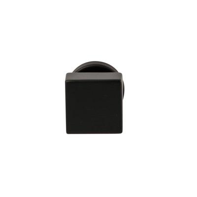 Hardbrass Knopkruk Quadro op rond rozet - zwart