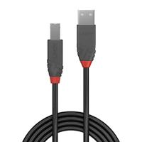 LINDY 36672 USB-kabel USB 2.0 USB-A stekker, USB-B stekker 1.00 m Zwart - thumbnail