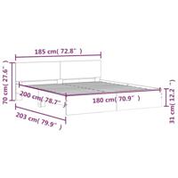 Bedframe met hoofdeinde sonoma eikenkleur 180x200 cm - thumbnail