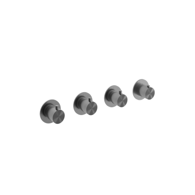 Hotbath Archie - Afbouwdeel voor Inbouw Douchethermostaat - 2 Stopkranen - Antraciet