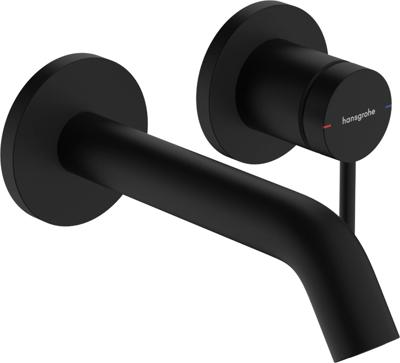 Hansgrohe Tecturis S ééngreeps wastafelkraan inbouw voor wandmontage, met uitloop 16,5 cm, mat zwart