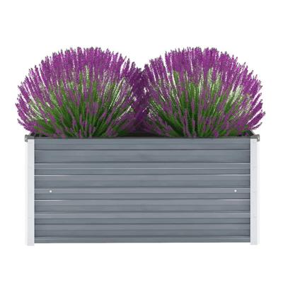 Plantenbak verhoogd 100x40x45 cm gegalvaniseerd staal grijs
