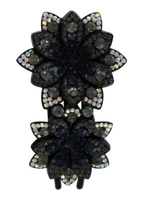 Haarklem dubbele bloem met pailletten