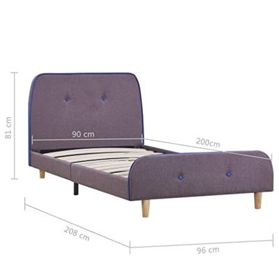 VidaXL Bedframe stof taupe 90x200 cm
