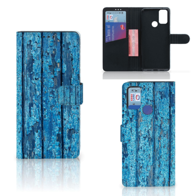 Alcatel 1S (2021) | Book Style Case | Wood Blue