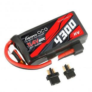 Gens ace 4300mAh 11.4V 60C 3S HV Lipo accu met Dean & XT60 stekker Gens ace 4300mAh 11.4V 60C 3S HV Lipo accu met Dean & XT60 stekker