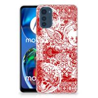 Silicone Back Case Motorola Moto E32/E32s Angel Skull Rood - thumbnail