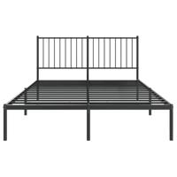 Bedframe met hoofdbord metaal zwart 135x190 cm - thumbnail