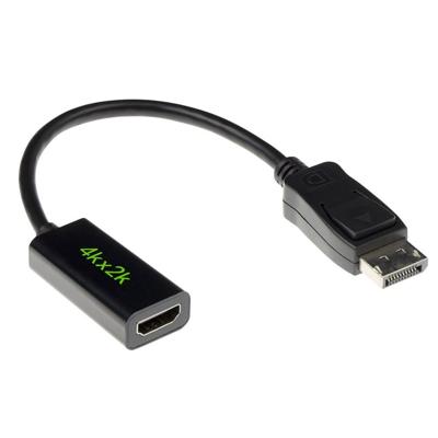 ACT AK3994 Verloopkabel | DisplayPort male/HDMI-A female | Zwart | 15 cm