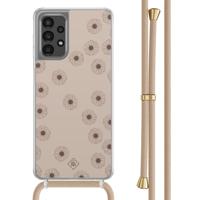 Samsung Galaxy A13 4G hoesje met beige koord - Cute flowers - thumbnail