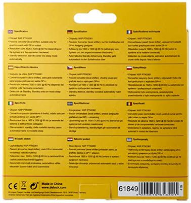 Delock 61849 DisplayPort / HDMI Adapter [1x DisplayPort stekker - 1x HDMI-bus] Zwart Met Ferrietkern - thumbnail