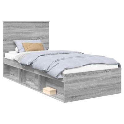 Bedframe Grijs Sonoma 90 x 200 cm Massief grenenhout