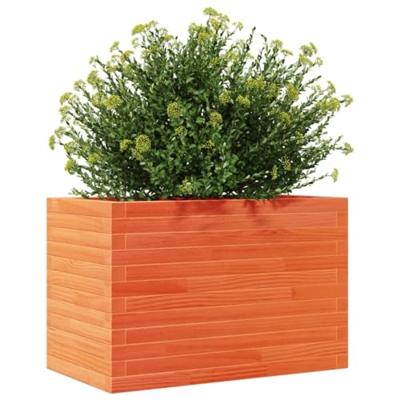 VidaXL Plantenbak 70x40x45,5 cm massief grenenhout wasbruin VidaXL Plantenbak 70x40x45,5 cm massief grenenhout wasbruin