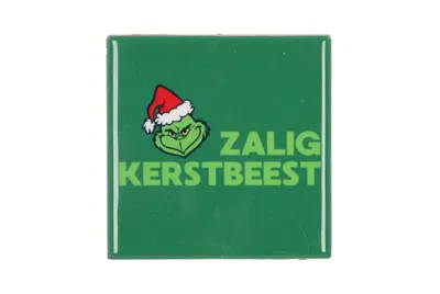 Tegeltje zalig kerstbeest 10x10x1cm