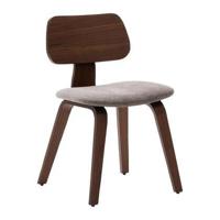 Kave Home Eetkamerstoel 'Gena' Walnoot en rubberhout, kleur Beige - thumbnail