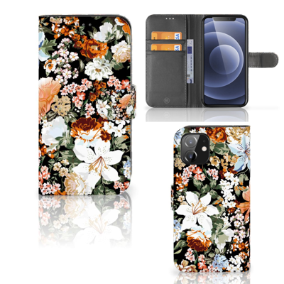 Hoesje voor iPhone 12 | 12 Pro (6.1") Dark Flowers Hoesje voor iPhone 12 | 12 Pro (6.1") Dark Flowers