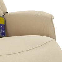 Massagestoel verstelbaar met voetensteun stof crèmekleurig - thumbnail