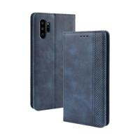 Magnetische Buckle retro Crazy Horse textuur horizontale Flip lederen case voor Galaxy Note10 Pro met houder & kaartsleuven & fotolijstjes (blauw) - thumbnail