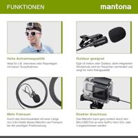 Mantona Lavalier Microfoon voor GoPro 3/3+/4, Lavalier-condensatormicrofoon, 2,8 m, mini-USB-stekker, GoPro 3 3+ 4 - thumbnail