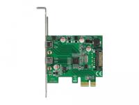 Delock 90493 PCI Express x1-kaart naar 2 x externe USB 5 Gbps USB Type-C female - thumbnail
