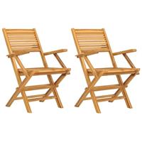 Tuinstoelen inklapbaar 2 st 55x62x90 cm massief teakhout - thumbnail