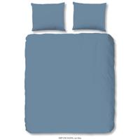 HIP Dekbedovertrek "uni dessin" - Blauw - (240x200/220 cm) - Katoen Satijn - thumbnail