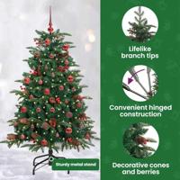 VidaXL Kunstkerstboom groen 150 cm pvc en metaal en plastic - thumbnail