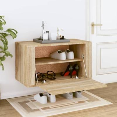VidaXL Wandschoenenkast 70x35x38 cm bewerkt hout sonoma eiken
