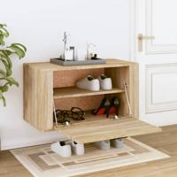 VidaXL Wandschoenenkast 70x35x38 cm bewerkt hout sonoma eiken - thumbnail